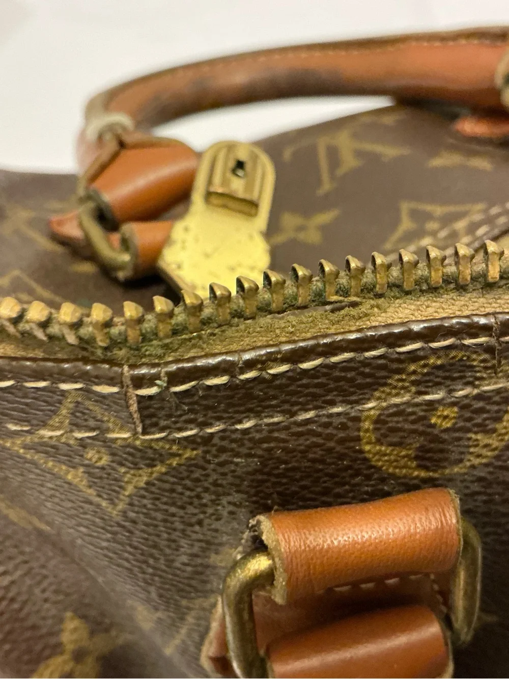 Vintage Louis Vuitton Monogram Canvas Satchel in Brown and Tan mini